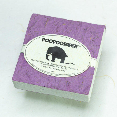 Classic Elephant POOPOOPAPER - Scratch Pad - Purple - (Set of 3) - Eco-Friendly & Tree-Free!!