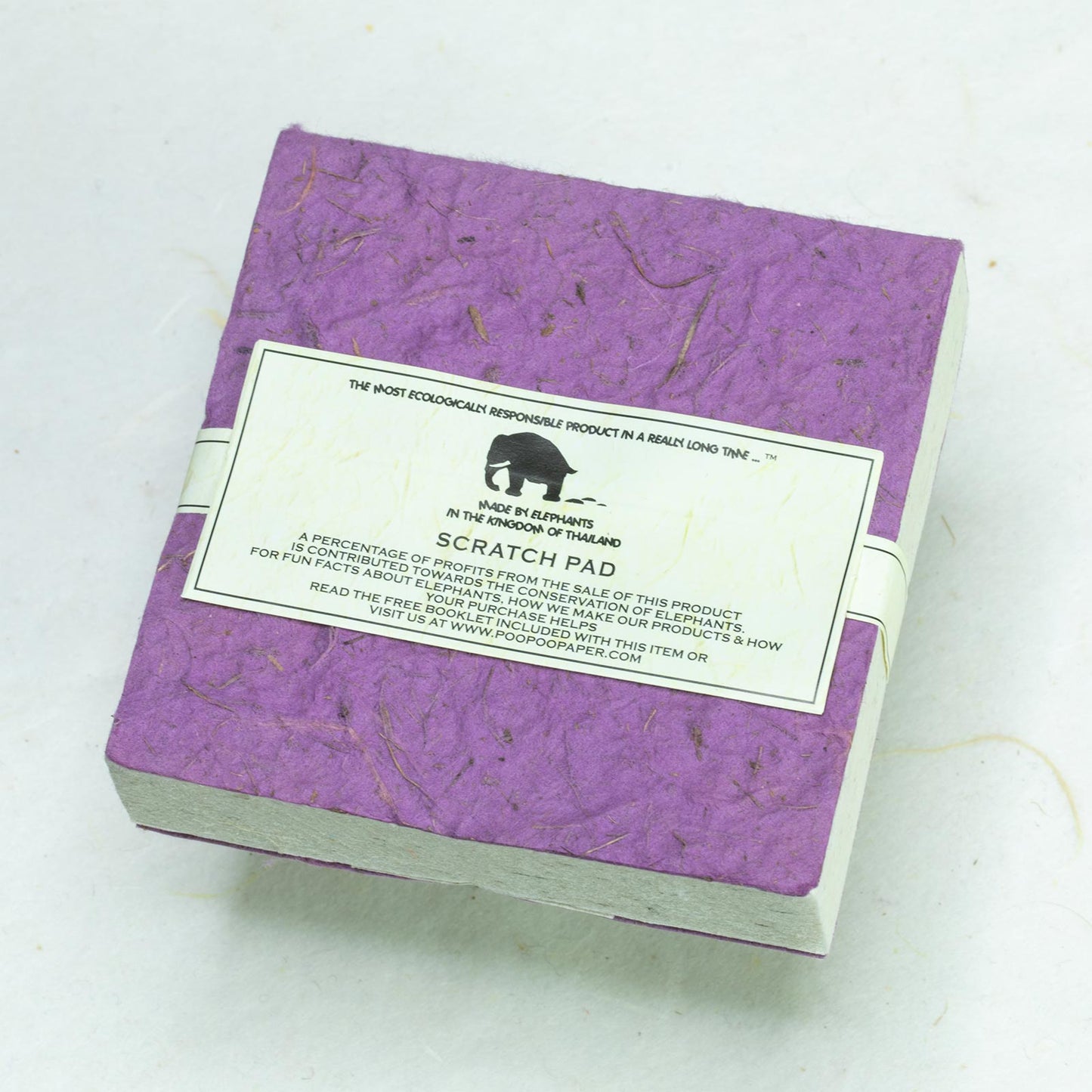 Classic Elephant POOPOOPAPER - Eco-friendly Scratch Pads - Purple - (Set of 3) - back