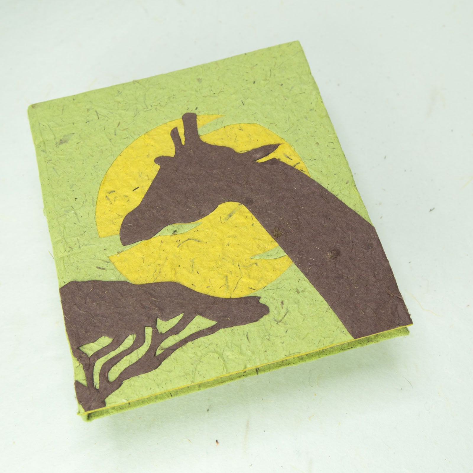 Savannah Sunset Ecofriendly Journal - Giraffe - Green - Front