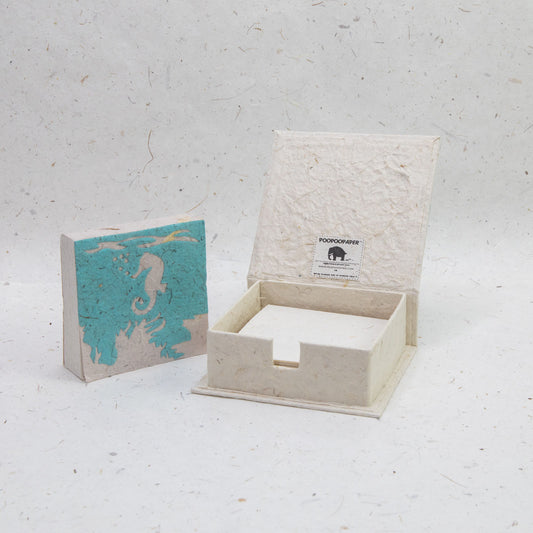 Sea-Life - Seahorse - Eco-friendly Note Box and Scratch Pad Refill Set - front