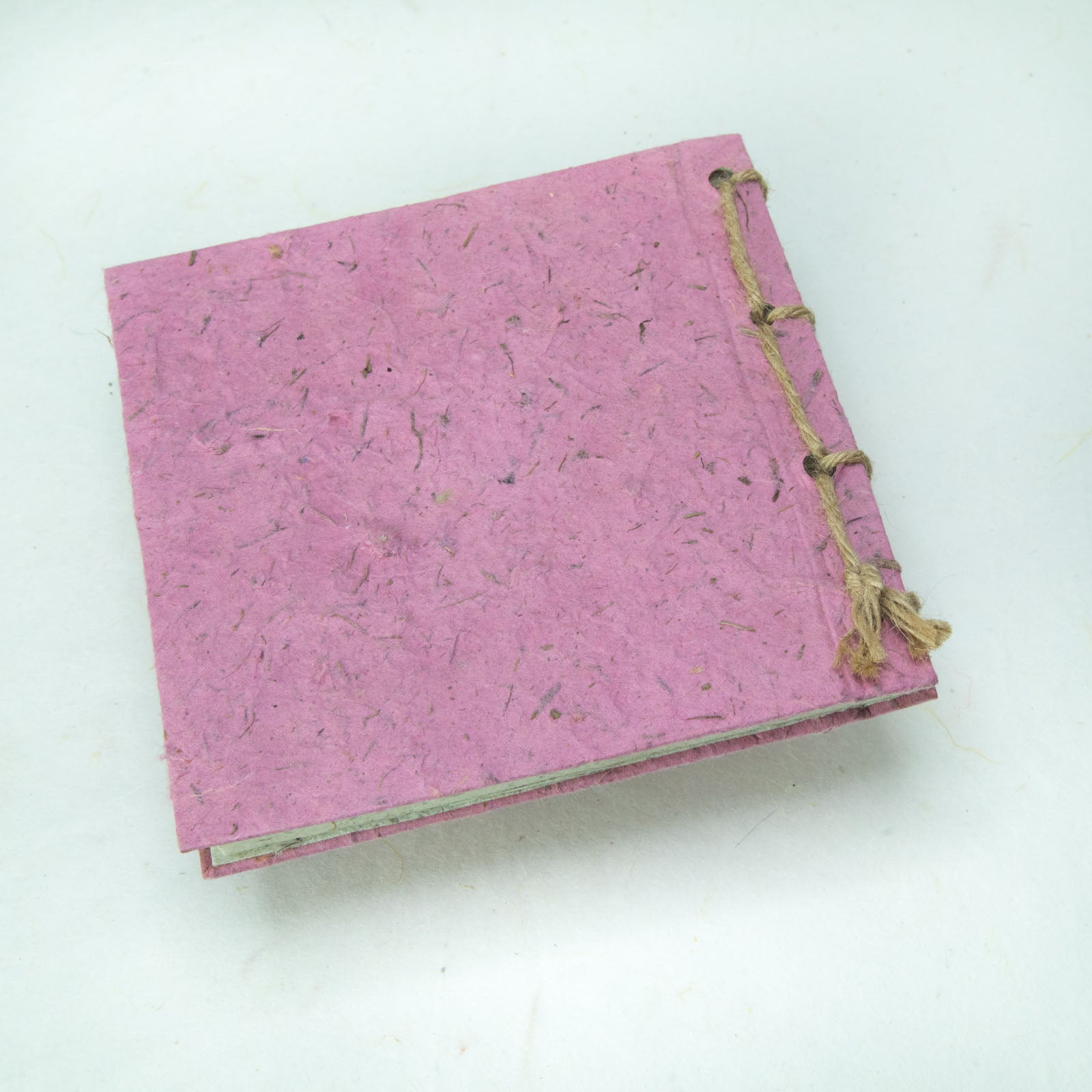 Twine Eco-Friendly Journal Elephant POOPOOPAPER products - Artist Reproductions - Thailand Themed Batik - Pink - Back