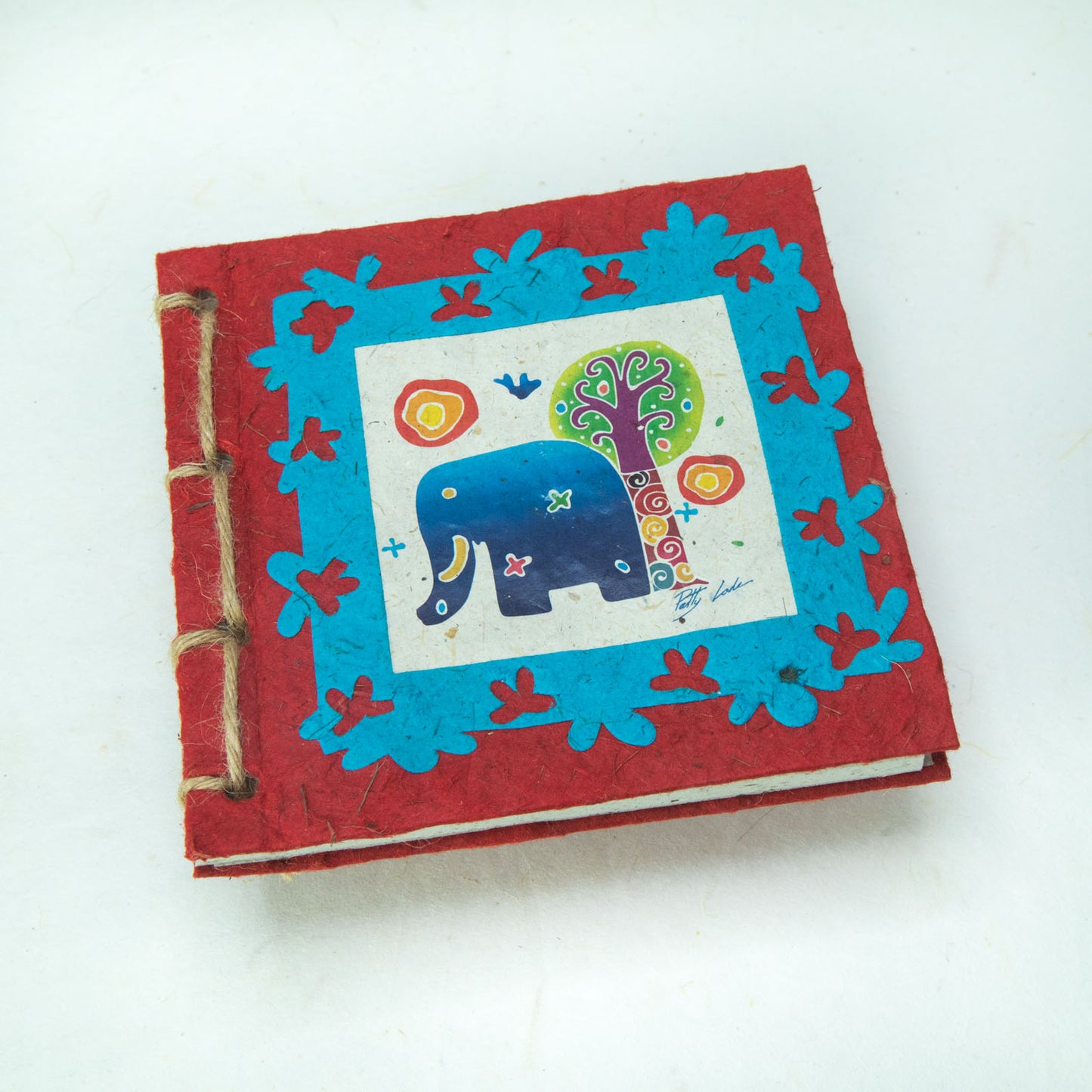 Eco-Friendly Journal - Thailand Themed Batik Art Journal - Red - by POOPOOPAPER - Front
