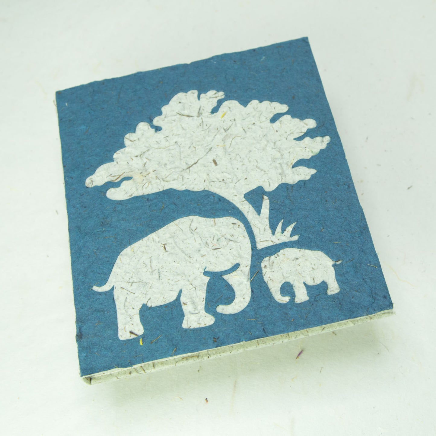 eco-friendly journal and eco-friendly notebook elephant mom and baby blue front