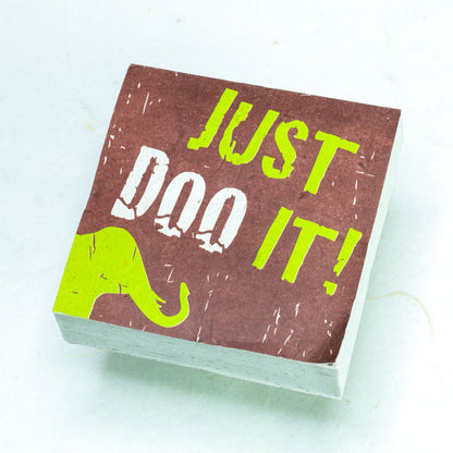 eco-friendly Scratch Pad - Elephant POOPOOPAPER - "JUST DOO IT!" - Front