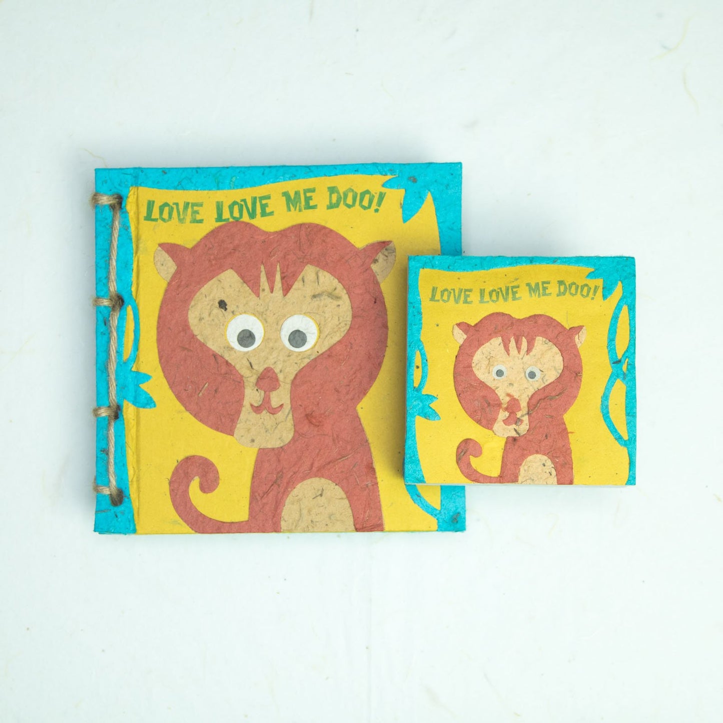 Tree-free Face at the Zoo Twine Eco-Friendly Journal and Scratch Pad set by POOPOOPAPER - Monkey - Front