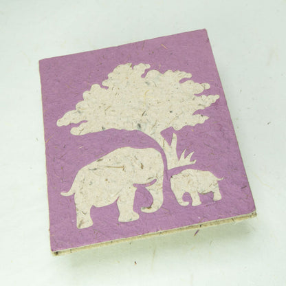 Eco-Friendly, Tree-Free, Classic Elephant POOPOOPAPER - Mom & Baby Journal - Purple - Front