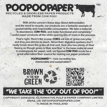 Cow POOPOOPAPER Story Card About Our Eco-friendly Products 