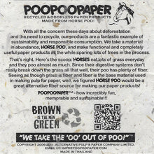 Load image into Gallery viewer, POOPOOPAPER - Eco-Friendly, Tree-Free, Sustainable Paper Made from Real Poo - Our Story