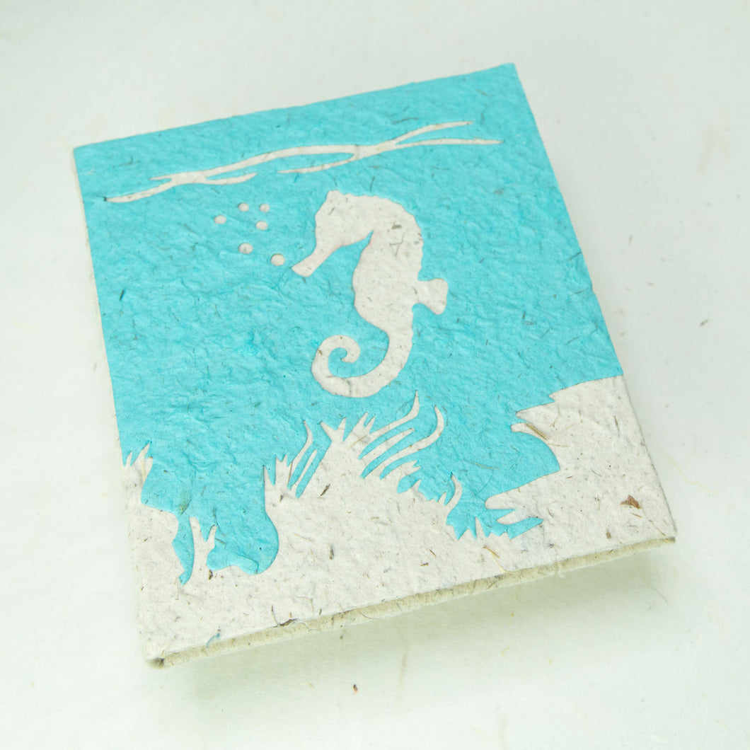 Sea-Life themed Sea Horse Journal - Eco-Friendly, Tree-Free - POOPOOPAPER - Front