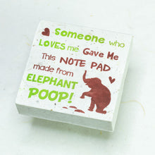 Load image into Gallery viewer, Eco-Friendly, Tree-Free POOPOOPAPER - Someone Who Loves Me - Elephant Scratch Pad - Set of 3 -  Green - Front