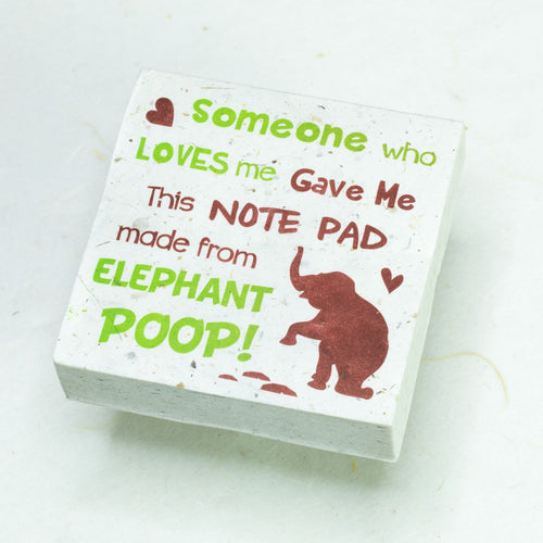 Eco-Friendly, Tree-Free POOPOOPAPER - Someone Who Loves Me - Elephant Scratch Pad - Set of 3 -  Green - Front