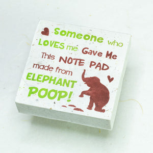Eco-Friendly, Tree-Free POOPOOPAPER - Someone Who Loves Me - Elephant Scratch Pad - Set of 3 -  Green - Front