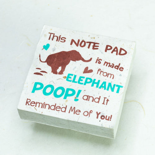 Eco-Friendly, Tree-Free POOPOOPAPER - Reminded Me of You - Elephant Scratch Pad - Set of 3 -  Blue - Front