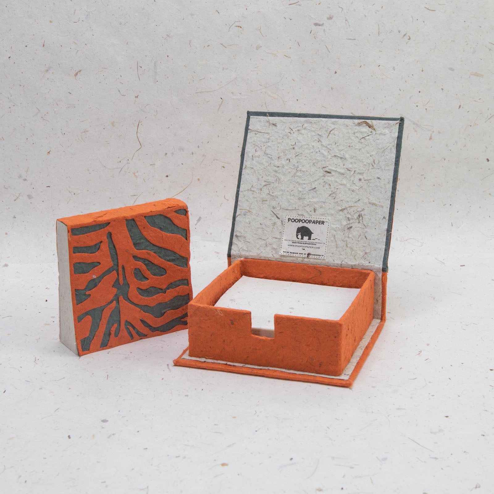 Jungle Safari Tiger - Eco-Friendly, Tree-Free Note Box and Scratch Pad Refill Set by POOPOOPAPER - Set