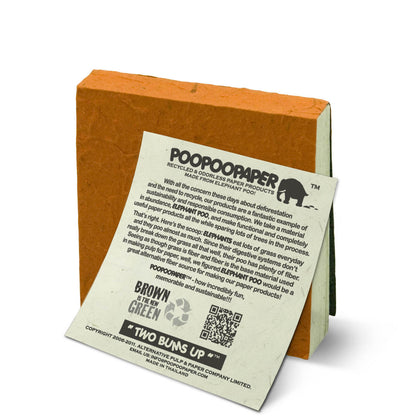 Tree-Free POOPOOPAPER - Jungle Safari - Tiger eco-friendly Scratch Pads  - Set of 3 - with elephant POOPOOPAPER story card