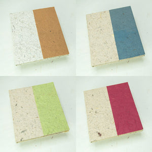 Two-Tone, Eco-Friendly, Tree-Free, Sustainable Journal made from Elephant POOPOOPAPER - Front - Set of Four